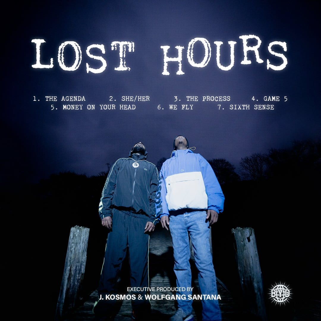 Tracklist design for J. Kosmos and Wolfgang Santana's album.